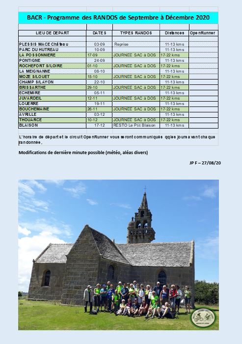 Calendrier Rando