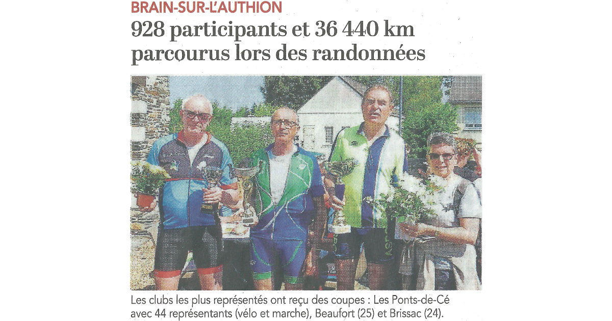 Article du Courrier de l'Ouest du 08 05 2018 - Rando de l Authion