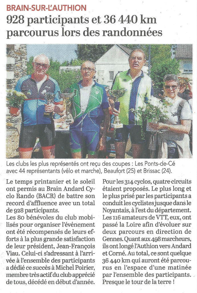 Article du Courrier de l'Ouest du 8 mai 2018