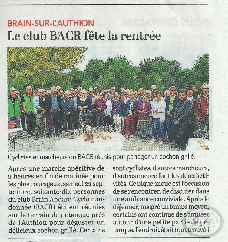 Courrier de l ouest Bacr fete la rentree 2018 bacr